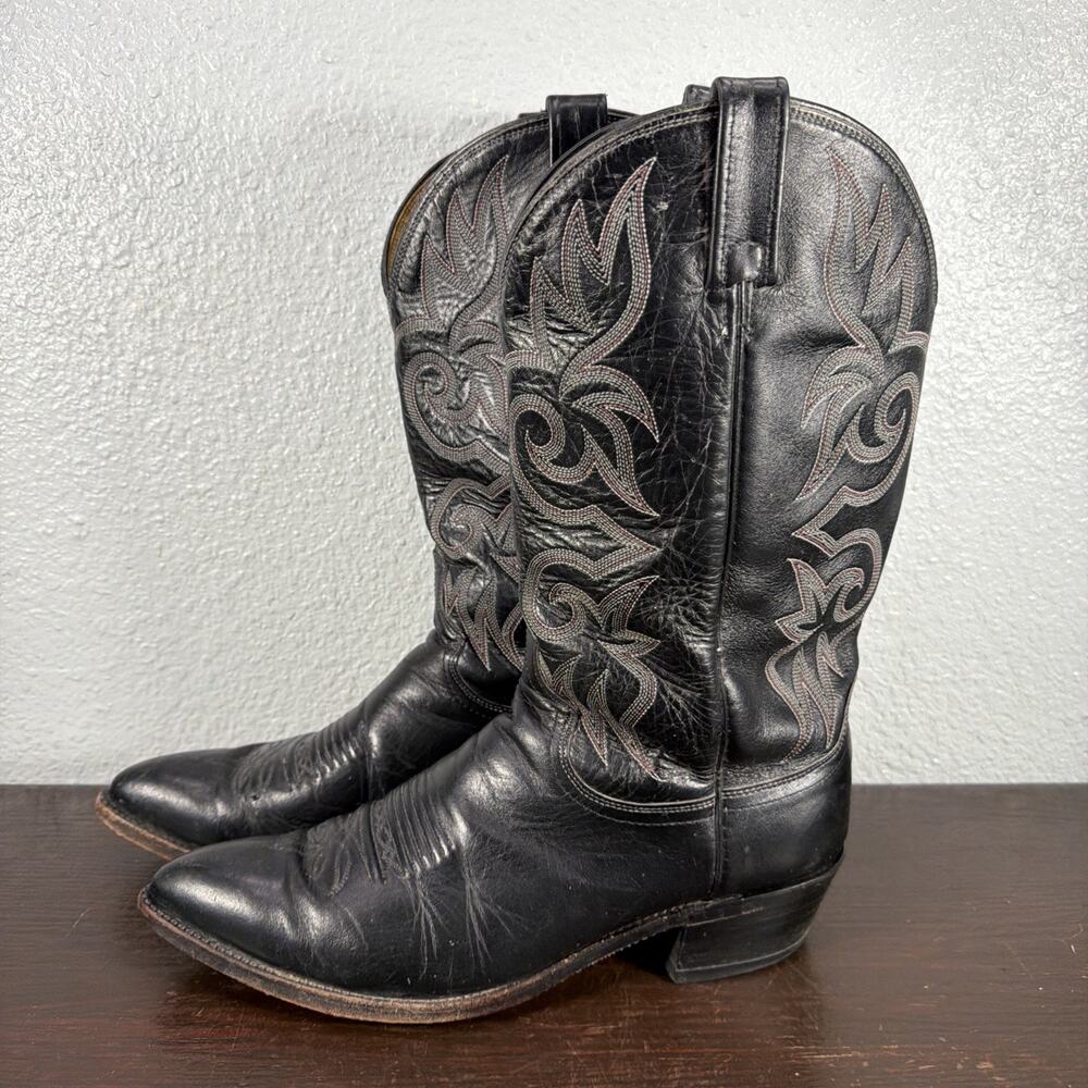 Dan Post Men's Black Leather Western Cowboy Boots US Size 11 MPN 16461